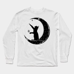 Cat and Moon Long Sleeve T-Shirt